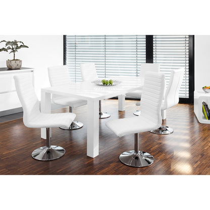 Eettafel 140x90x76 cm wit MDF hoogglans