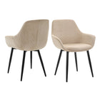 Fauteuil set 2 stuks corduroy beige