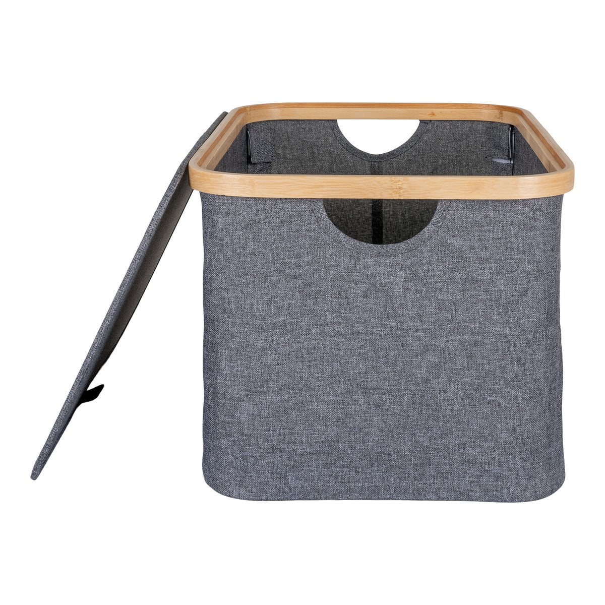 Opbergmand 30x45x25 cm donkergrijs bamboe polyester