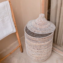 Wasmand met deksel 40x57 cm bananenvezel