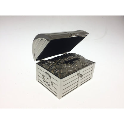 Spaarpot metaal zilver 6x6x9.5 cm