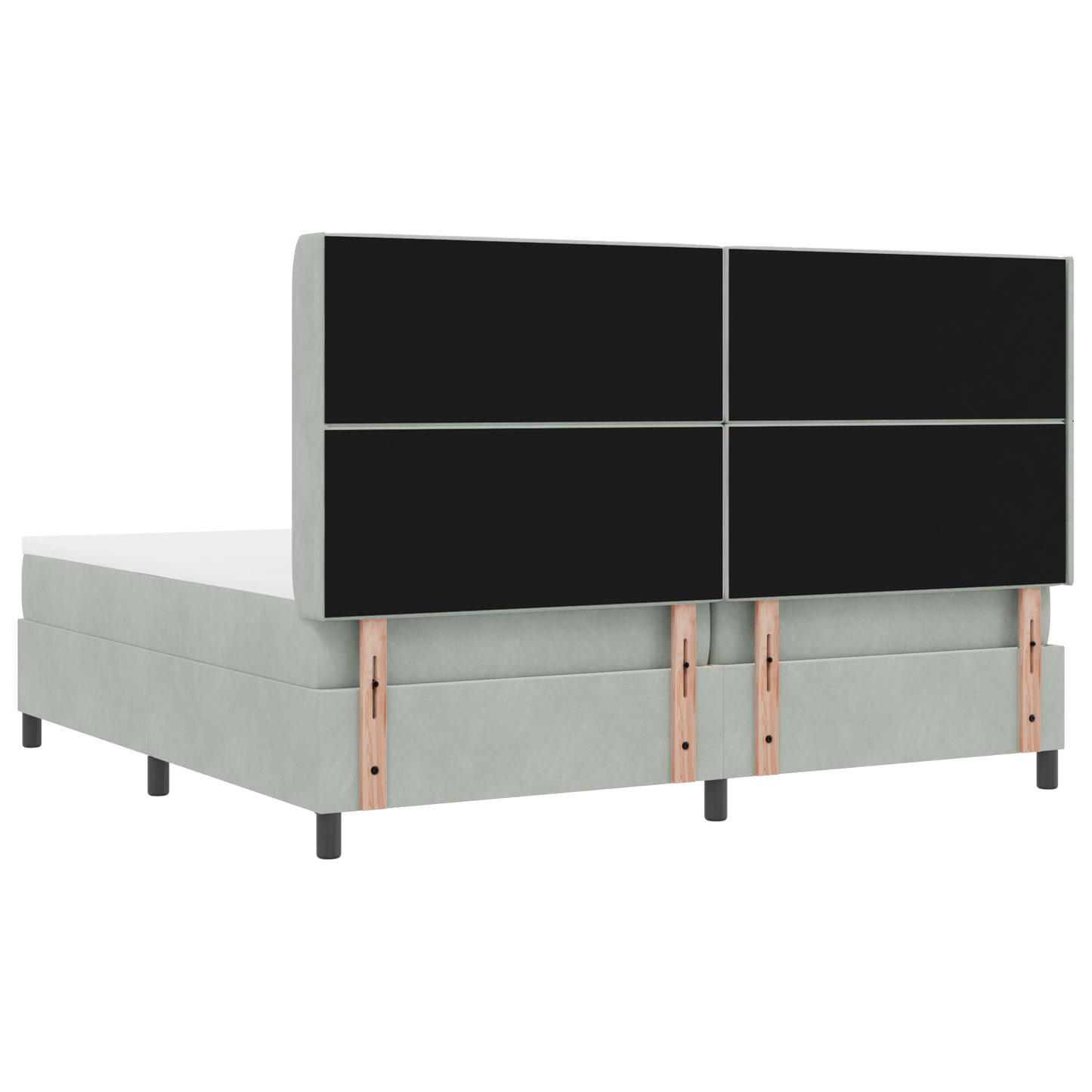 Boxspringbed met matras en LED fluweel lichtgrijs 200x200 cm