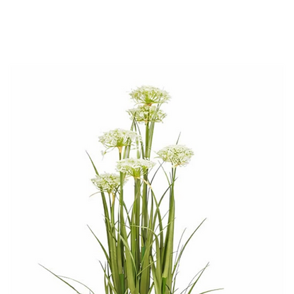 Kunstgras plant 90 cm groen wit
