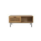 Salontafel naturelkleurig met rotan lade