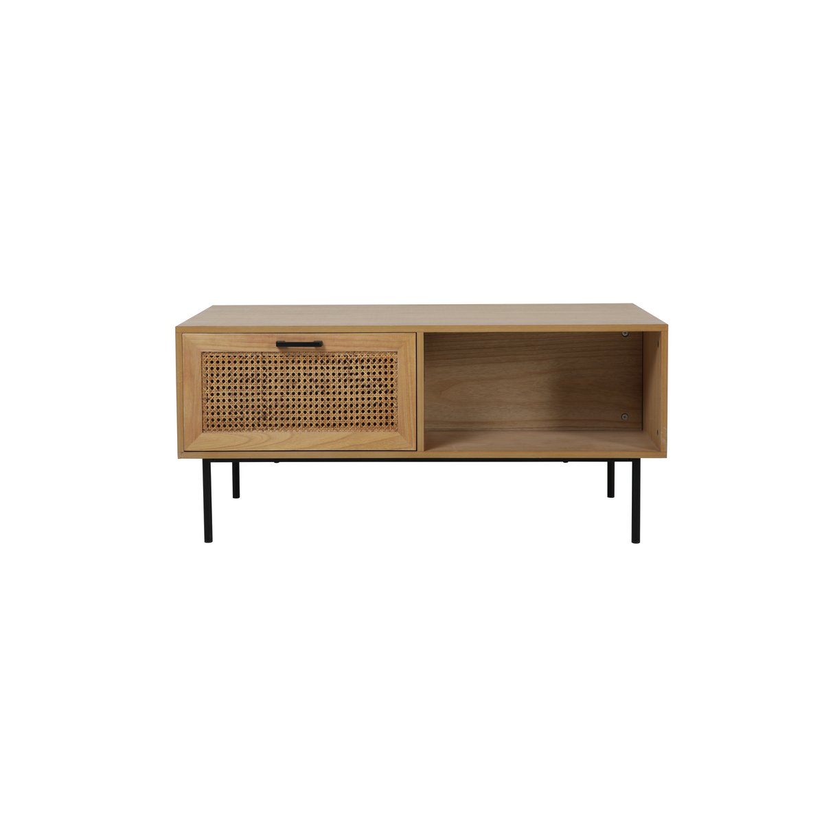 Salontafel naturelkleurig met rotan lade