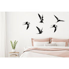 Wanddecoratie zwaluwen set 5 stuks zwart poedercoating