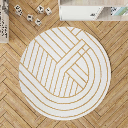 Geometric round rug LUISA M