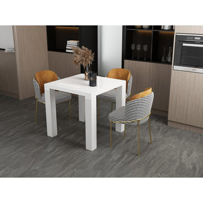 Eettafel 80x80 cm wit MDF hoogglans