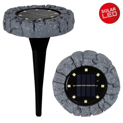 Solar grondspots 3 stuks 14 cm grijs