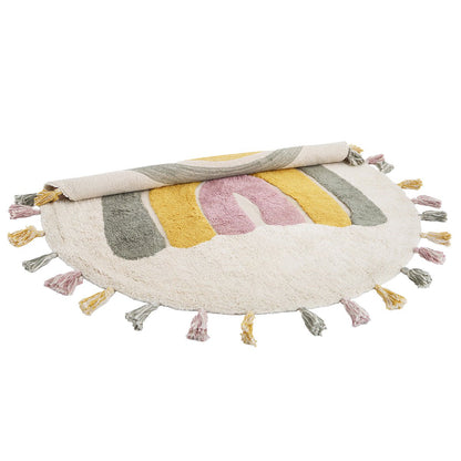 Vloerkleed kind 110 cm katoen regenboog