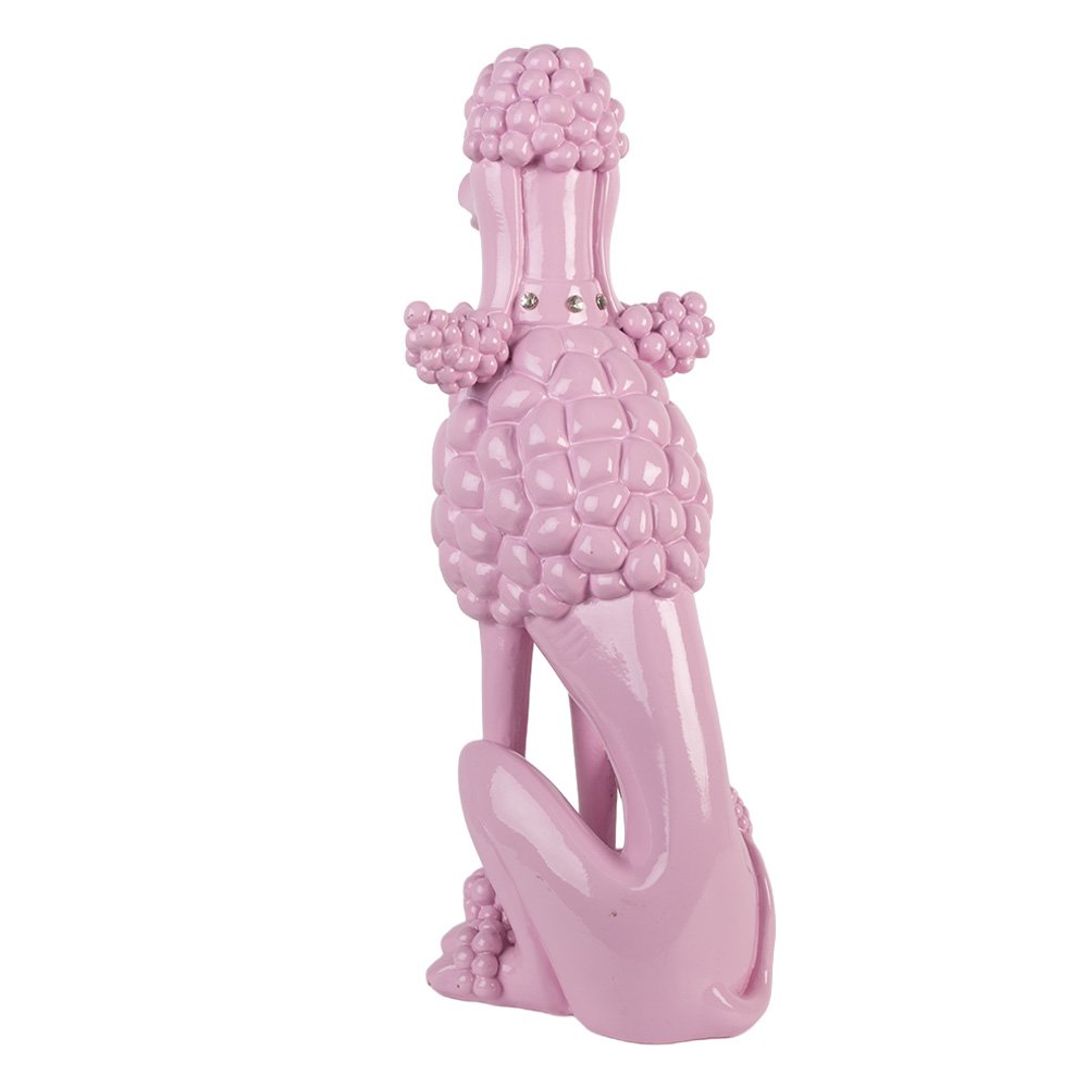 Decoratie Beeld Hond Poedel 13x17x33 cm Roze Kunststof