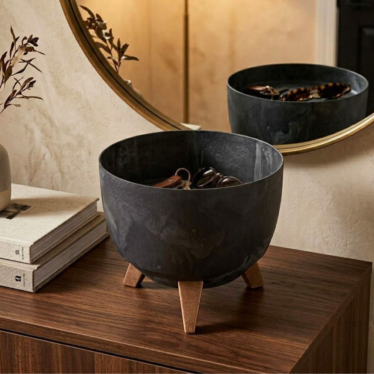 Plantenbak Doppio Ø29 cm zwart