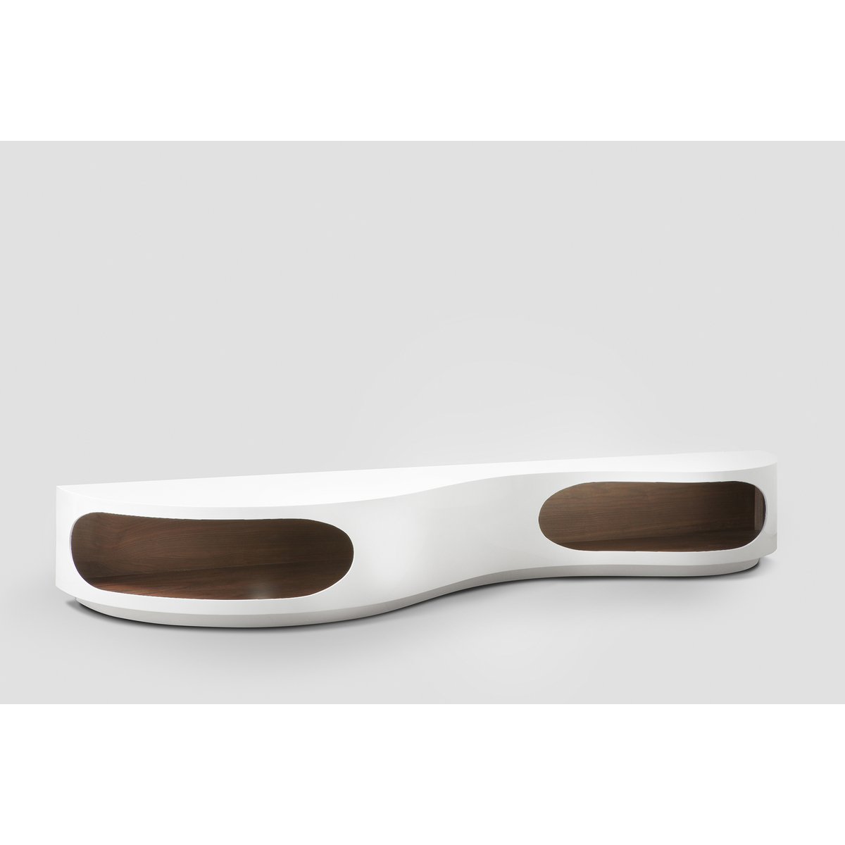 Lowboard 200x50x30 cm white/walnut