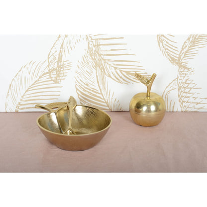 Opbergdoos appelvorm 7.5x7.5x11cm goud