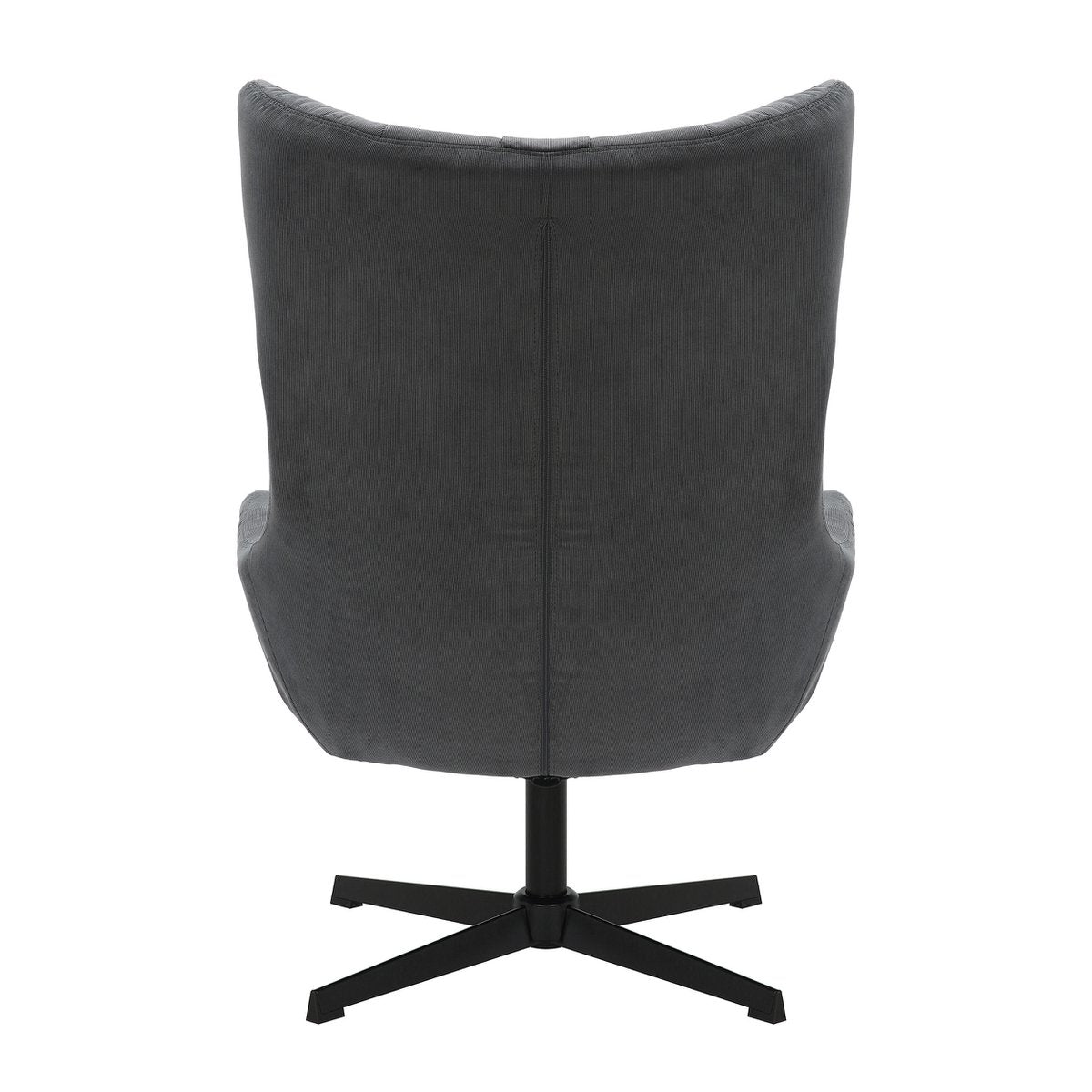 Fauteuil met kruk koordoptiek grijs