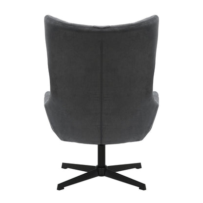 Fauteuil met kruk koordoptiek grijs