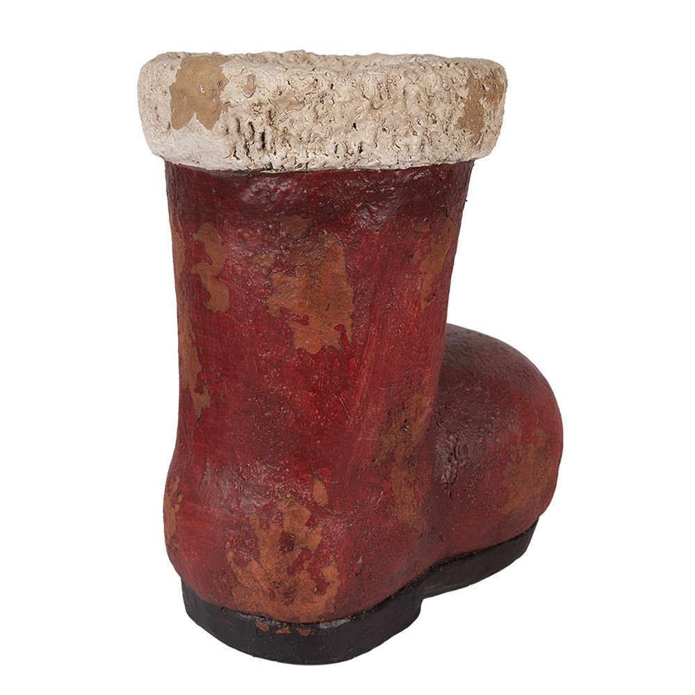 Kerstdecoratie beeld laars 28x18x30 cm rood keramiek