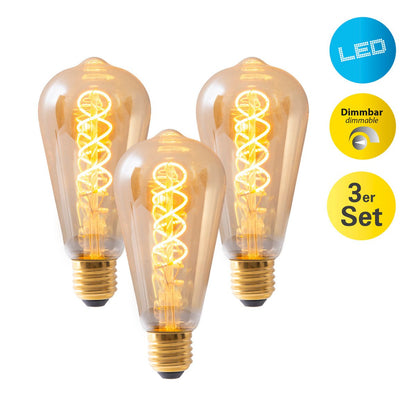LED lamp E27 4W Ø 6,4 cm amber metaal glas
