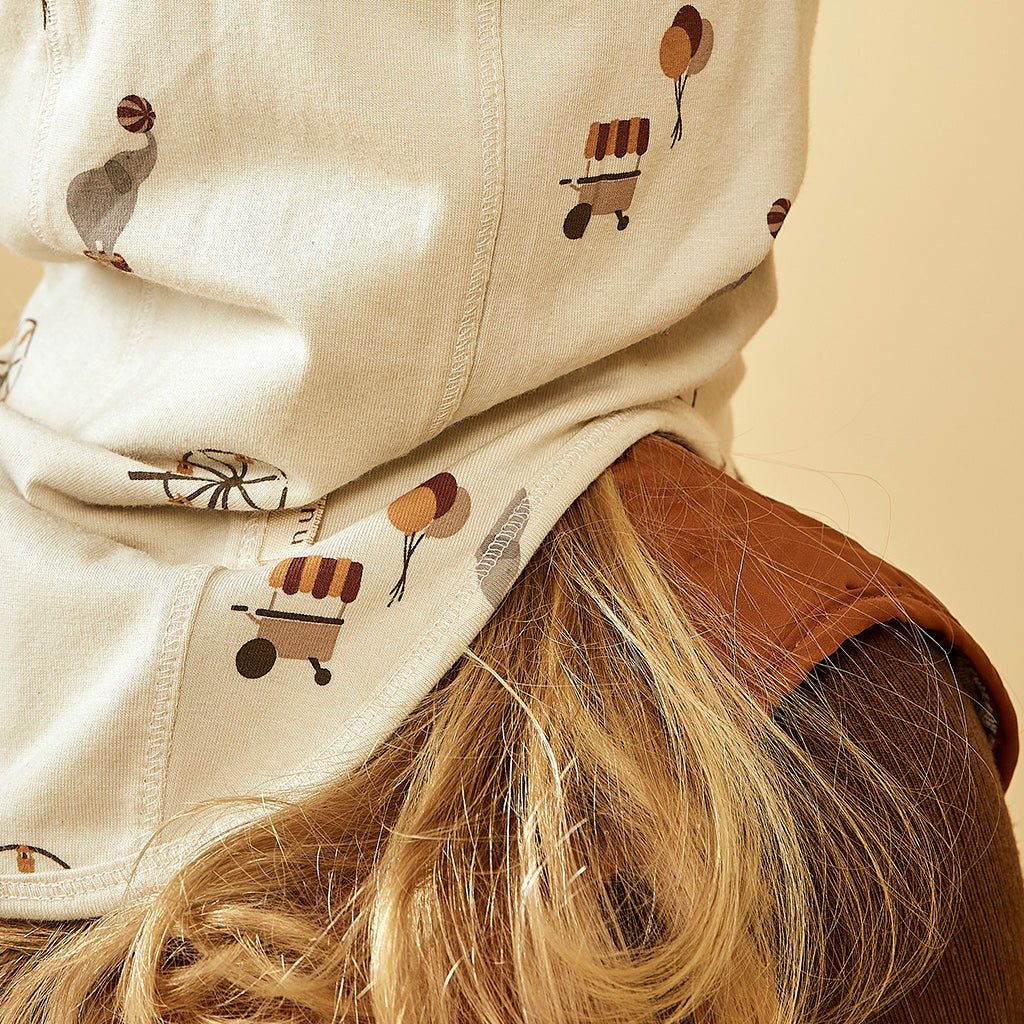 Alma jersey elephant hoodie-Cream - Circus