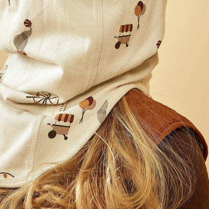 Alma jersey elephant hoodie-Cream - Circus