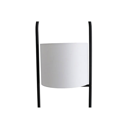 Vloerlamp acaciahout naturel/wit 153 cm plantenframe