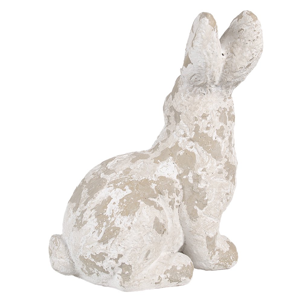 Decoratie beeld konijn 25x19x39 cm wit beige magnesium