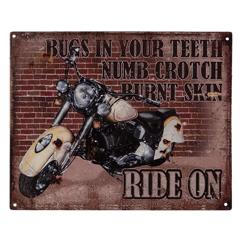 Sign 20x25 cm Brown Iron Motorcycle Wall Plaque
