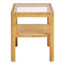 Lourmarin Side Table, oak/oak veneer/tempered glass, natural, 40x40x45 cm
