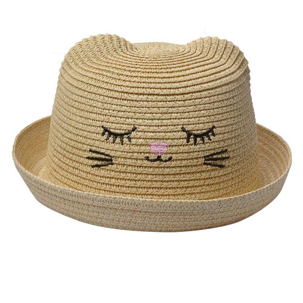 Hoed Kind Beige Papierstro Kat