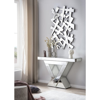 MDF console table with mirrored glass