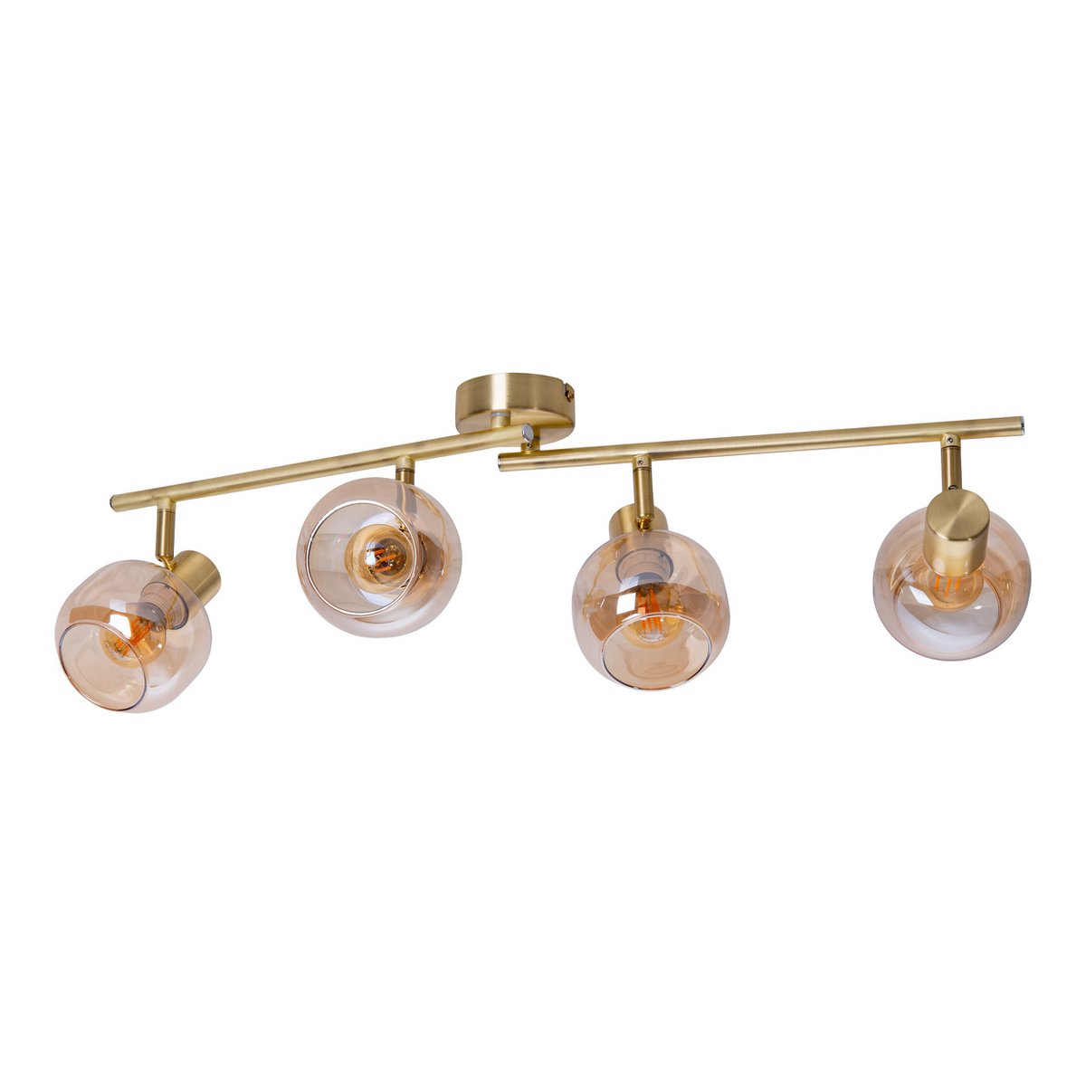 Libby Vierlichts Plafondlamp Met Amber Glas En E14 80 Cm