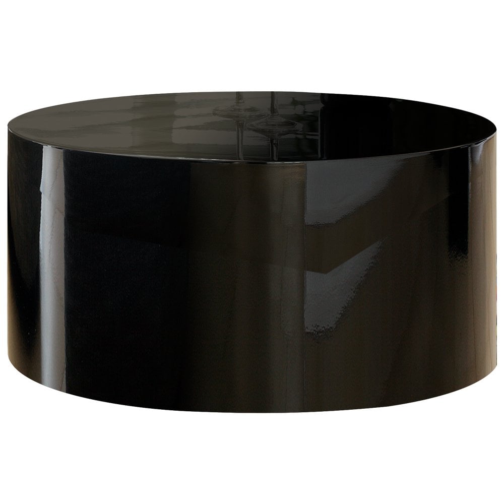 Salontafel 60 cm rond zwart hoogglans MDF