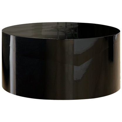 Salontafel 60 cm rond zwart hoogglans MDF