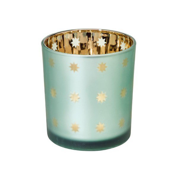 Waxinelichtje Duco H 8cm glas goud zilver