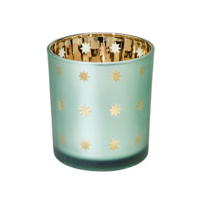 Waxinelichtje Duco H 8cm glas goud zilver