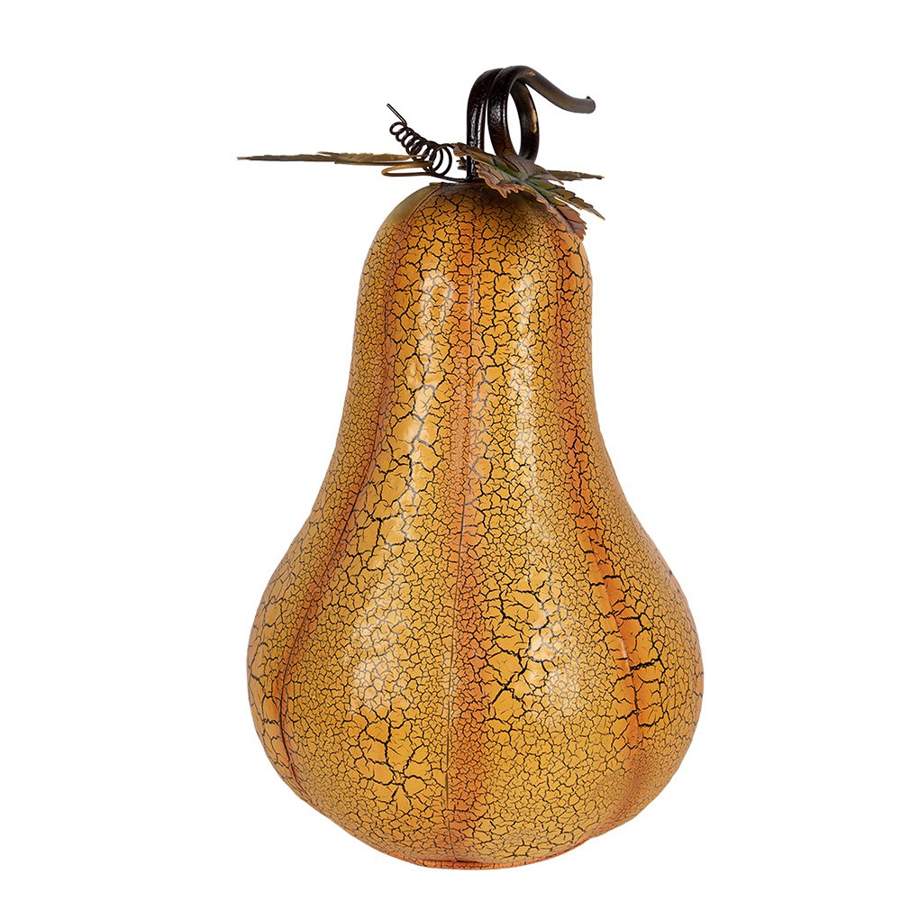 Decoratie Beeld Pompoen Ø 28x47 cm Oranje Metaal