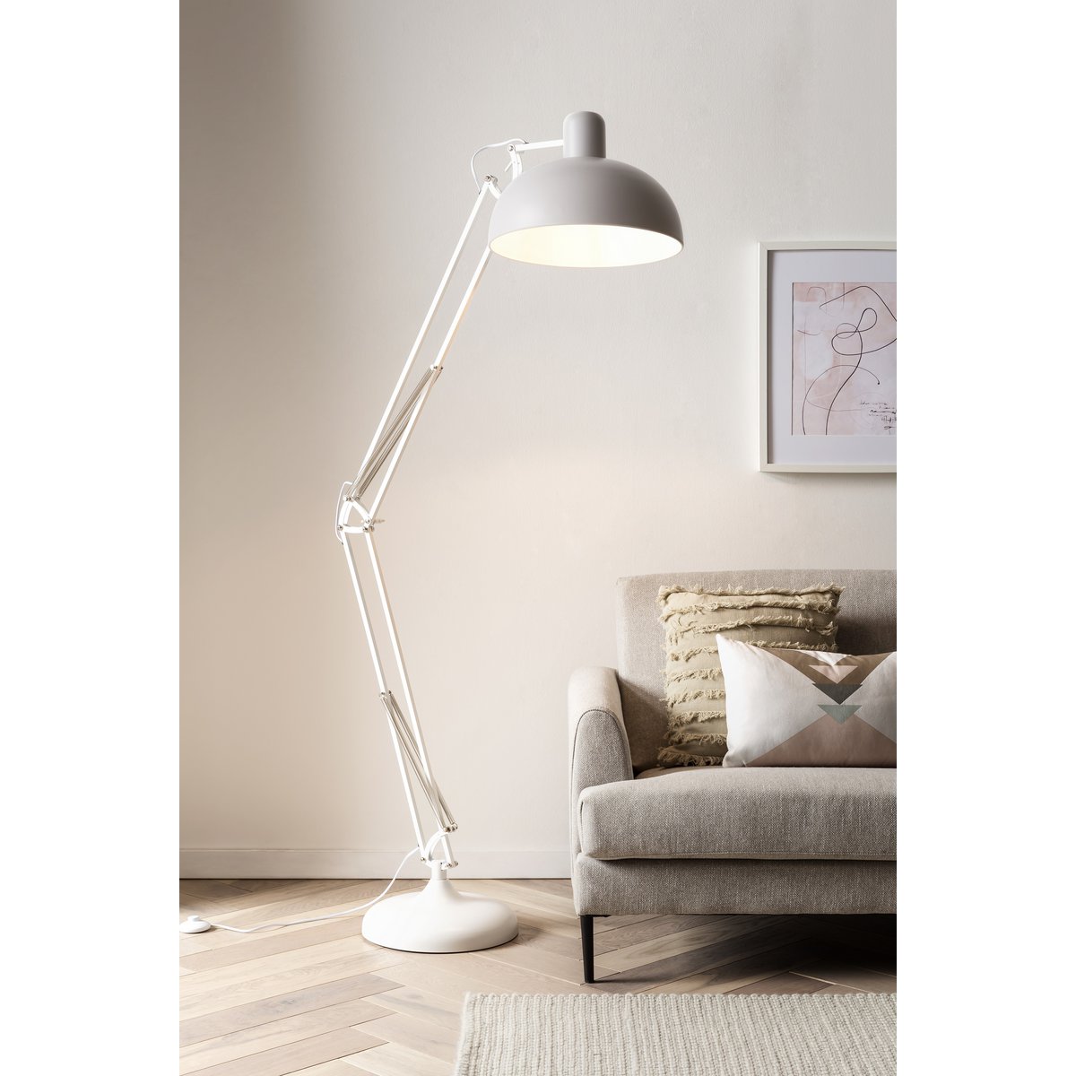 Vloerlamp wit verstelbaar 175 cm