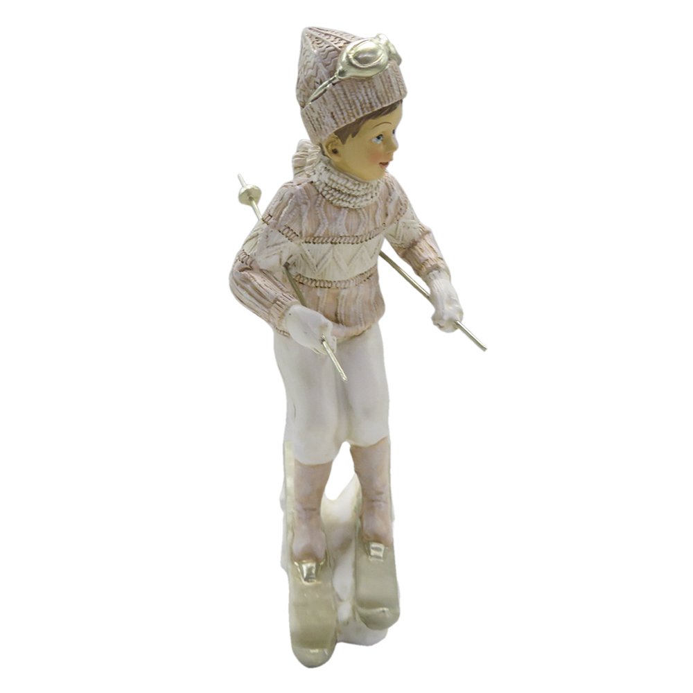 Beeld kind 19 cm roze wit kunststof