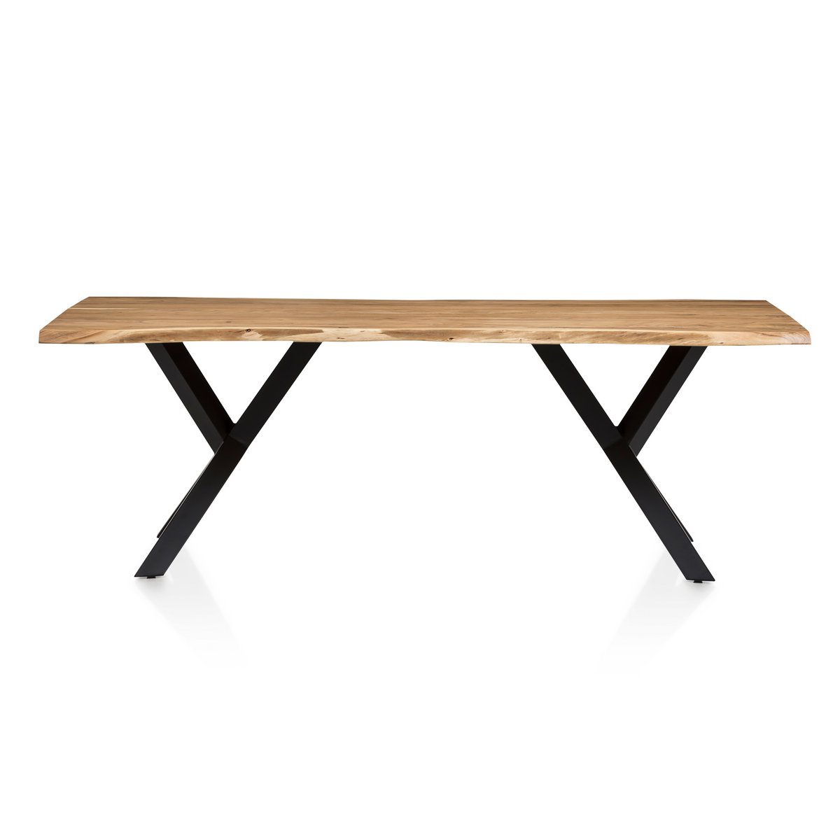 Eetgroep 220x110 cm massief acaciahout metaal