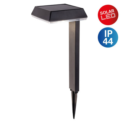 Solar Decorative Spike "Sigi", 79 cm high, plastic, black, integrated LEDs, warm white