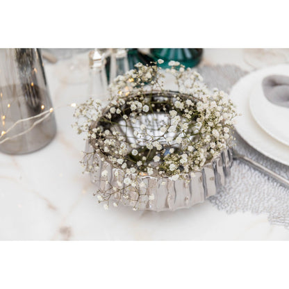 Shiny silver decorative cut 20x20x8cm