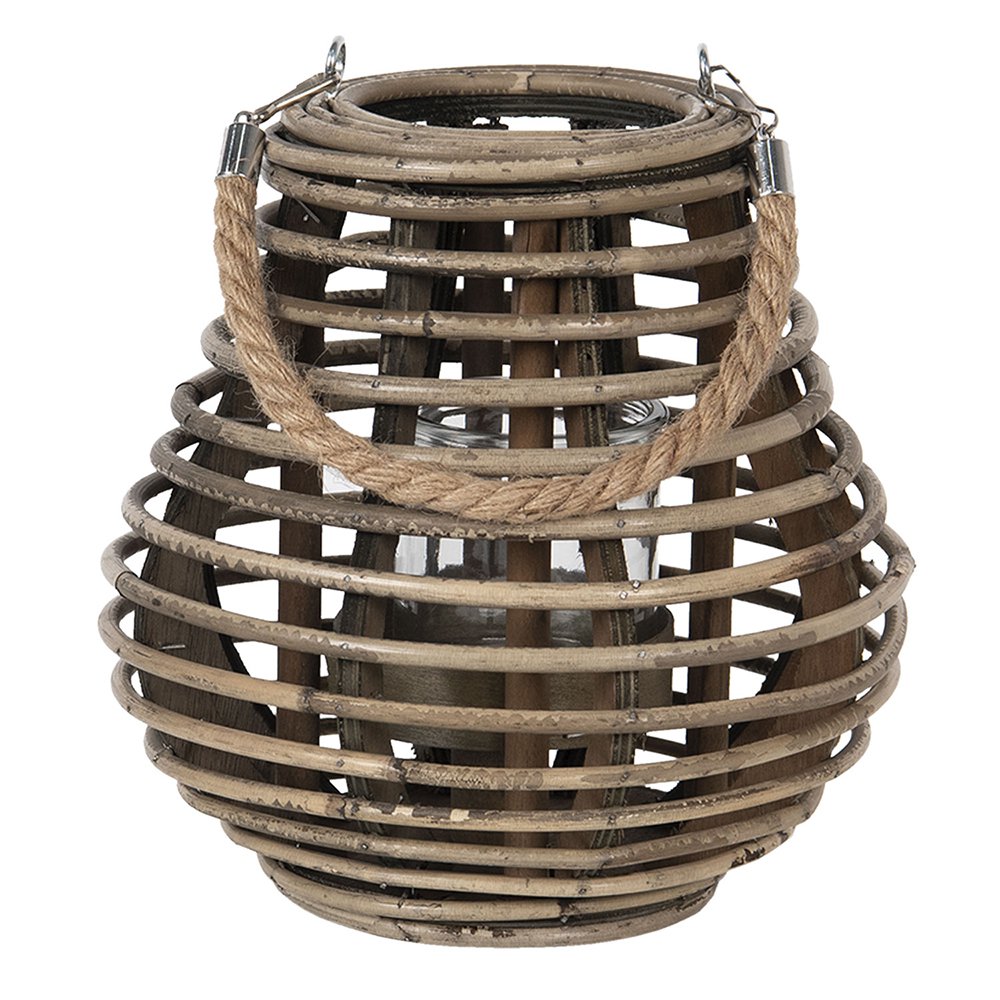 Windlicht Ø 23 cm rotan bruin
