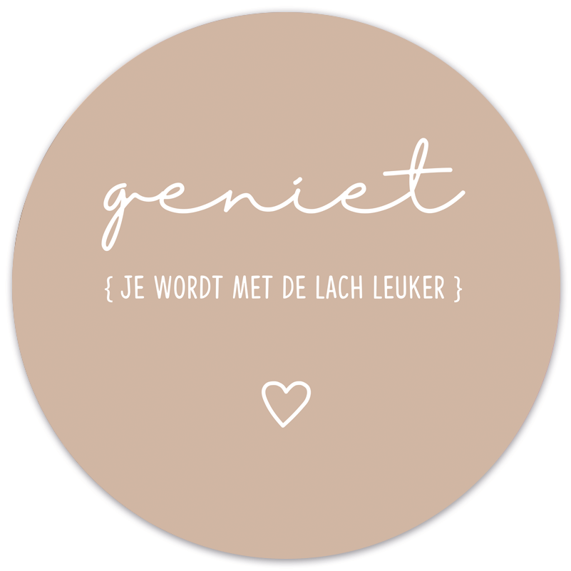 Muurcirkel 30 cm Dibond beige