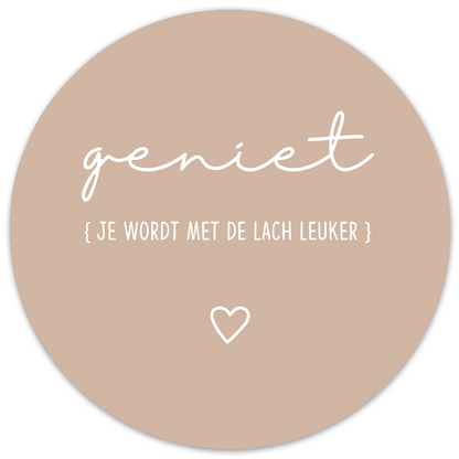 Muurcirkel 30 cm Dibond beige