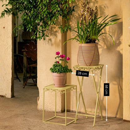 Plantenstandaard 68x28 cm lichtgroen ijzer