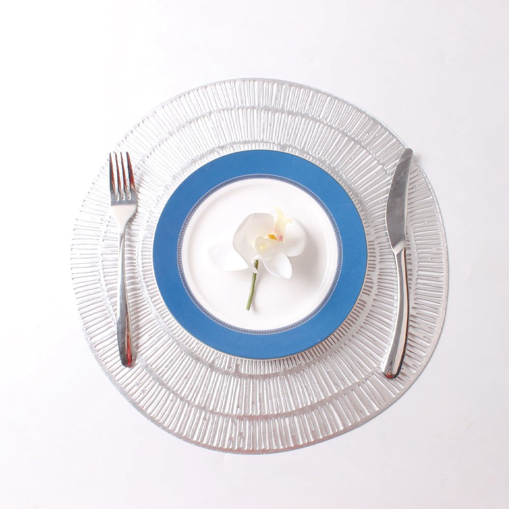 Onderzetter zilver 38x38 cm plastic