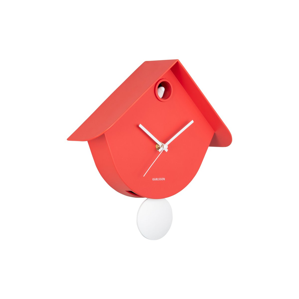 Wandklok 26 cm rood retro