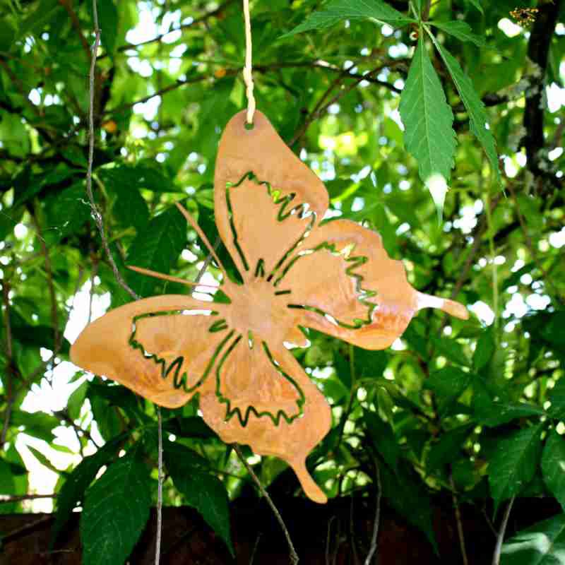 Decoratieve vlinder roest 12x12 cm
