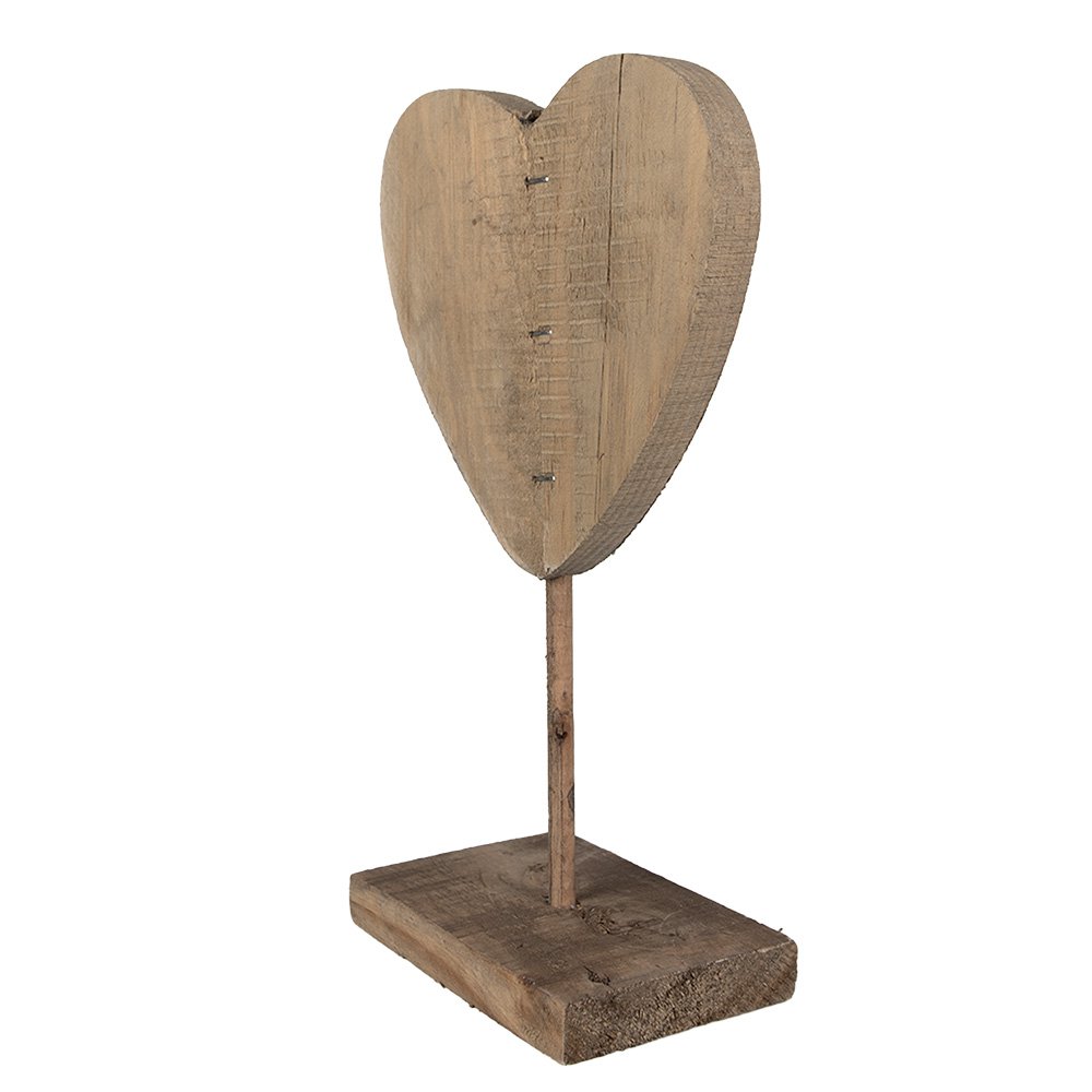 Houten hart decoratie 15x8x27 cm bruin