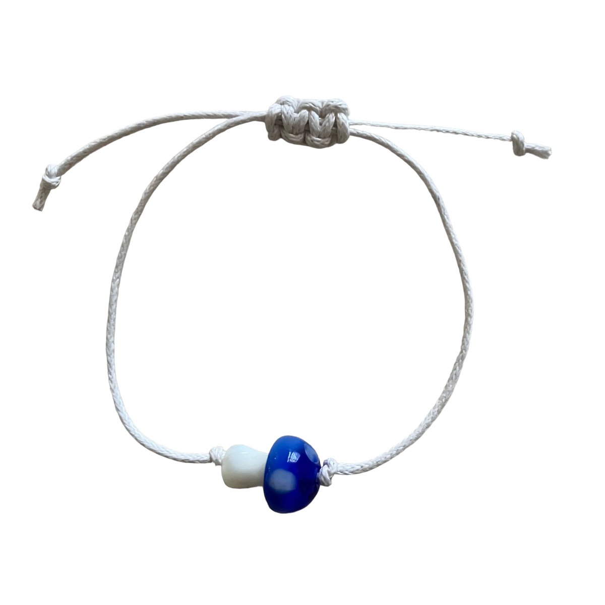 Kinderarmband paddestoel blauw handgemaakt